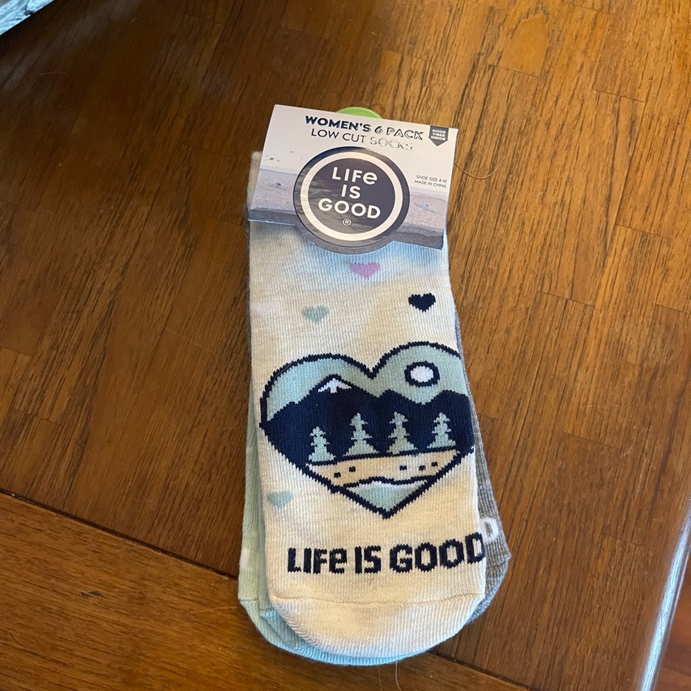 4-Pack Low Cut Life is Good Socks